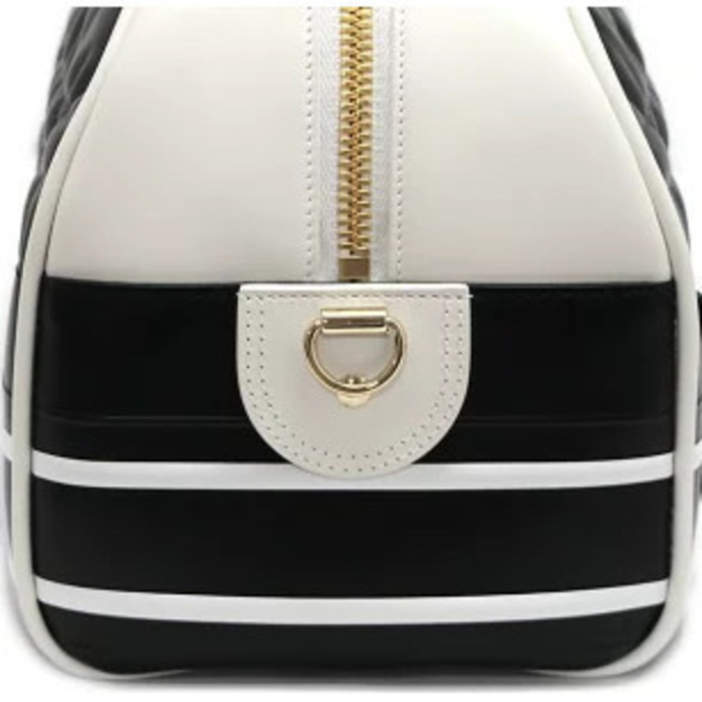 Dior Vibe Bowling Bag Cannage Leather White Black - Picture 5 of 6